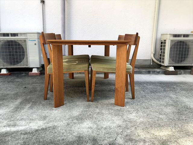 朝日木材加工のボスコダイニングテーブルチェアセット4人用を大田区 